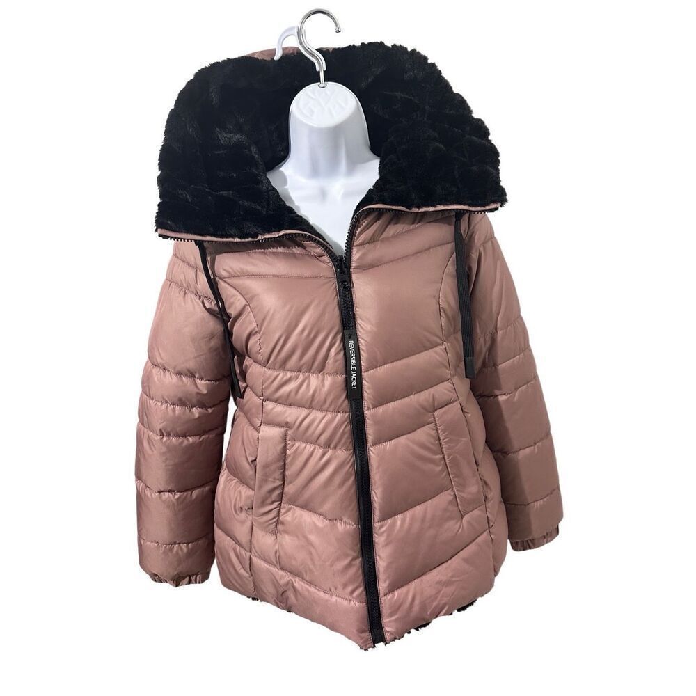 Steve Madden Youth Girls Reversible Parka pink/black Size S/P A773